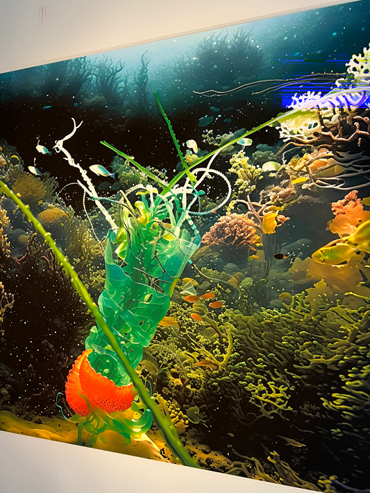 1_Archival Pigment print on Archival Organic Cotton Artist Rag “Faux Ecologies + Augmented Visions of the Nature-verse #1” 2024