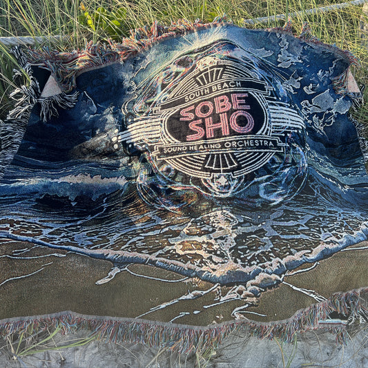 “Rest in Resonance” 100% Cotton, Colorful Woven Blanket,A Soft Landing for Sound Healing, Meditation, and Restorative Rituals