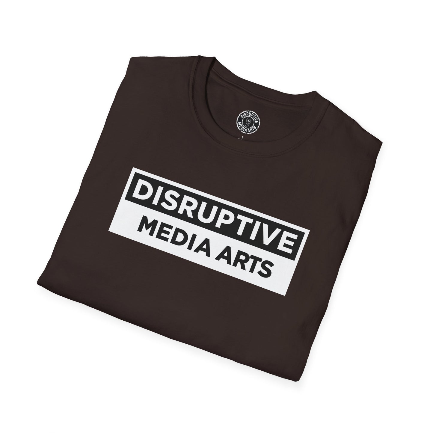 T-Shirt "Hands Off The Arts" Disruptive Media Arts™ Logo Tee – Signal Gear™ Core Uniform [Front + Back Print] Softstyle, Unisex Tee