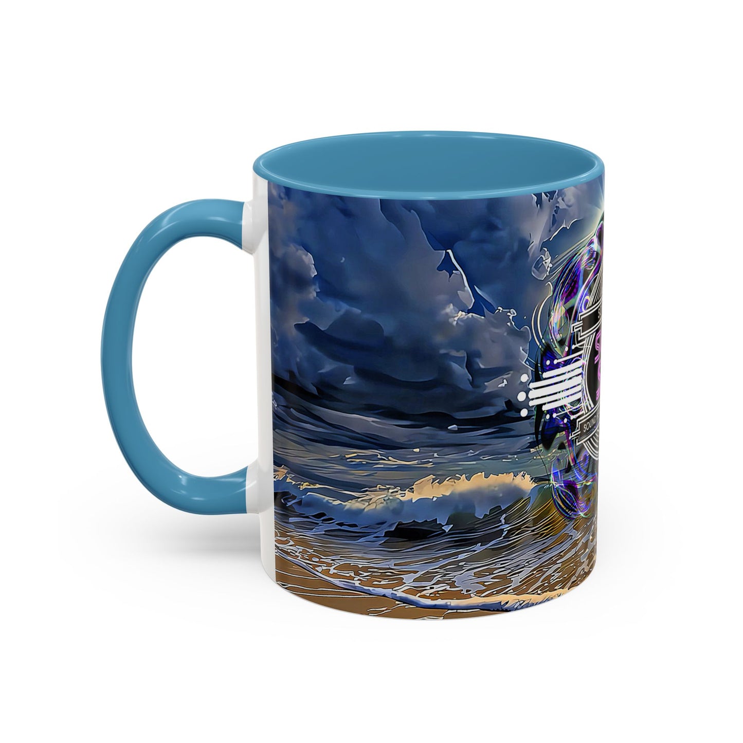 SOBE SHO Vintage Beach Logo Accent Coffee Mug — South Beach Orchestra Design