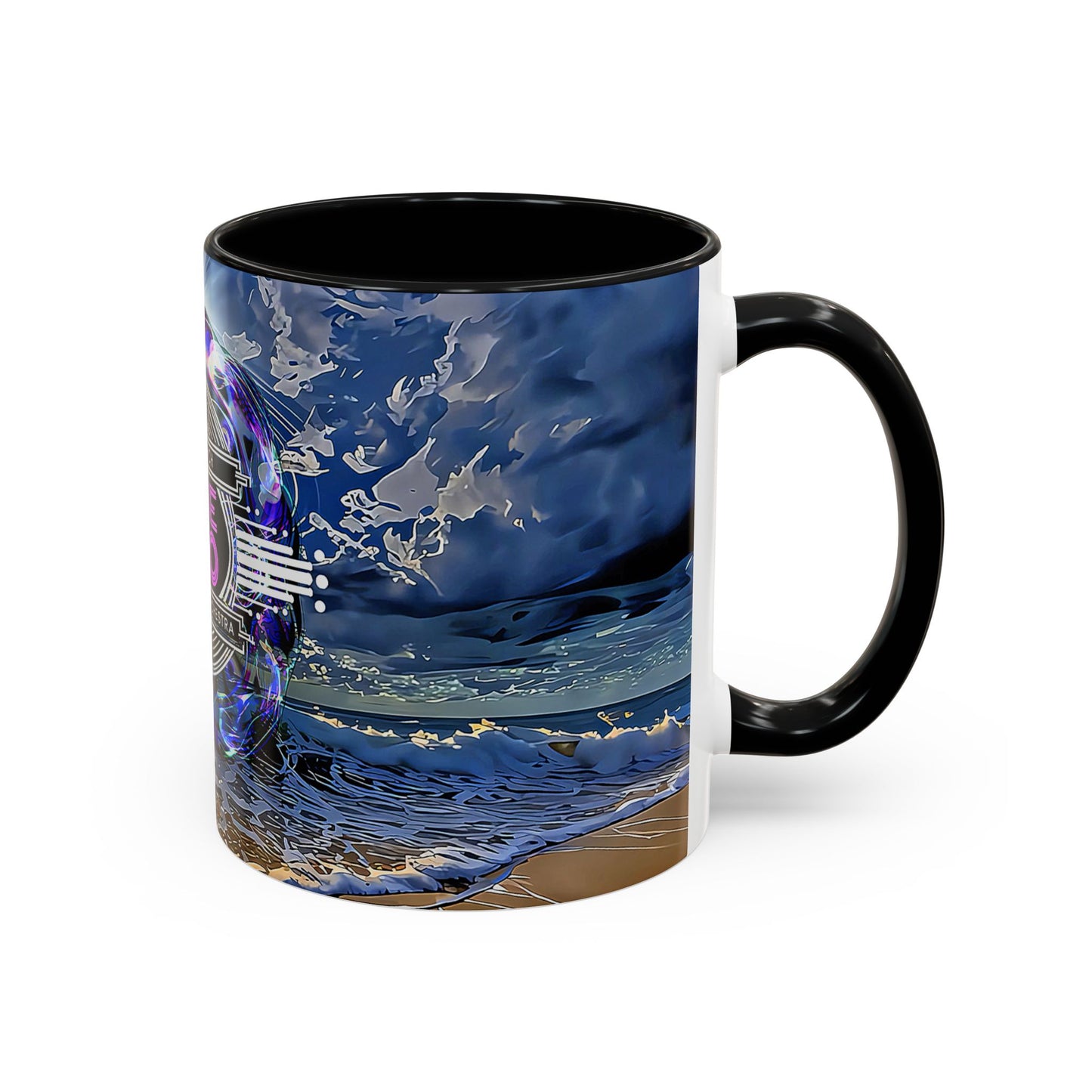 SOBE SHO Vintage Beach Logo Accent Coffee Mug — South Beach Orchestra Design