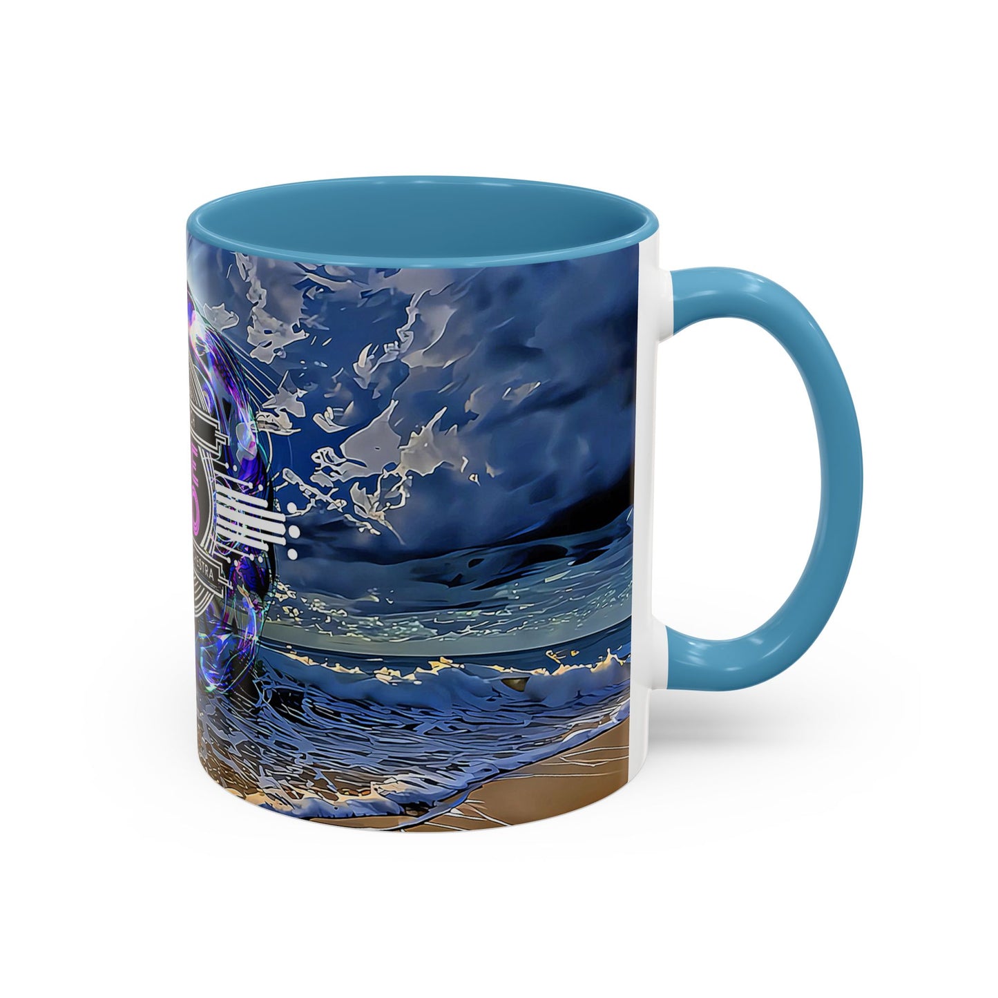 SOBE SHO Vintage Beach Logo Accent Coffee Mug — South Beach Orchestra Design