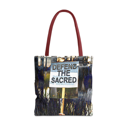 Defend the Sacred Tote Bag | Eco-Friendly Shopping Bag, Statement Bag, Gift for Activists, Inspirational Art, Reusable Canvas Bag