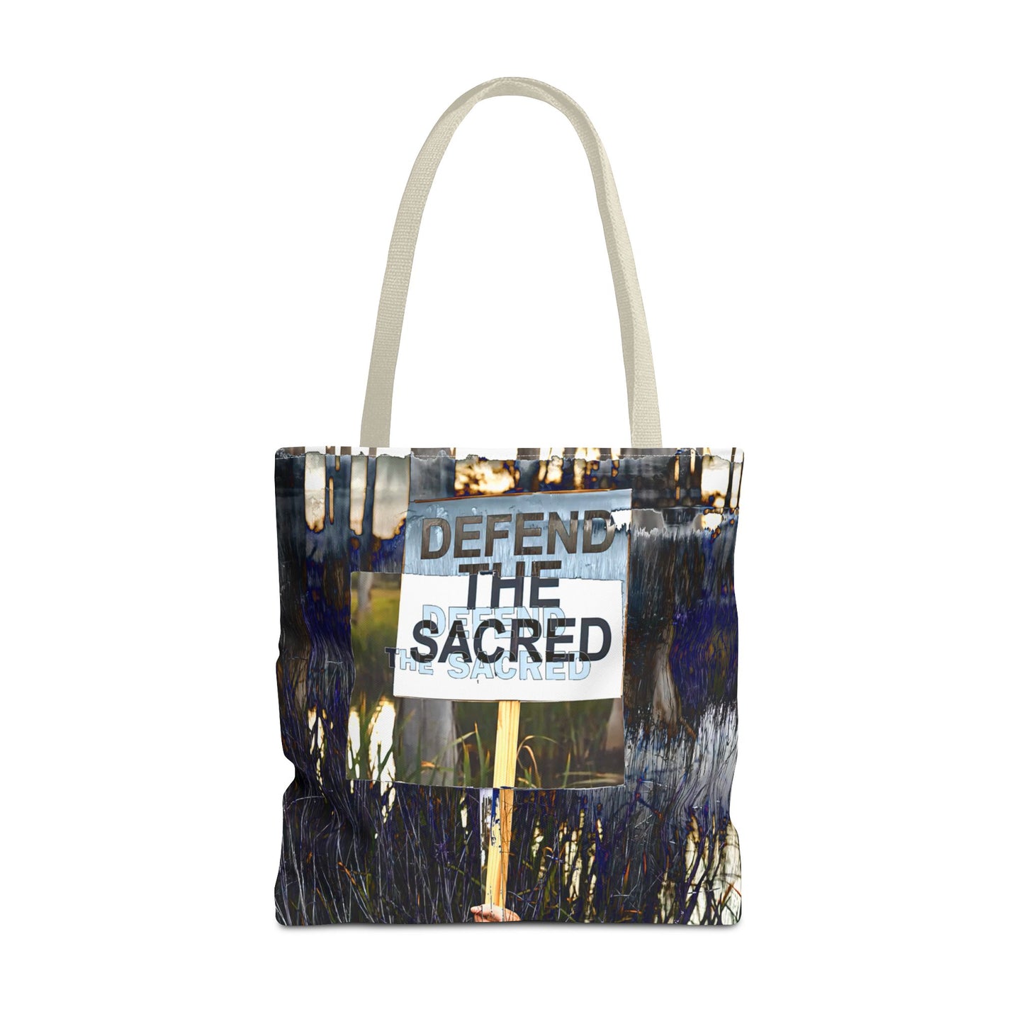 Defend the Sacred Tote Bag | Eco-Friendly Shopping Bag, Statement Bag, Gift for Activists, Inspirational Art, Reusable Canvas Bag