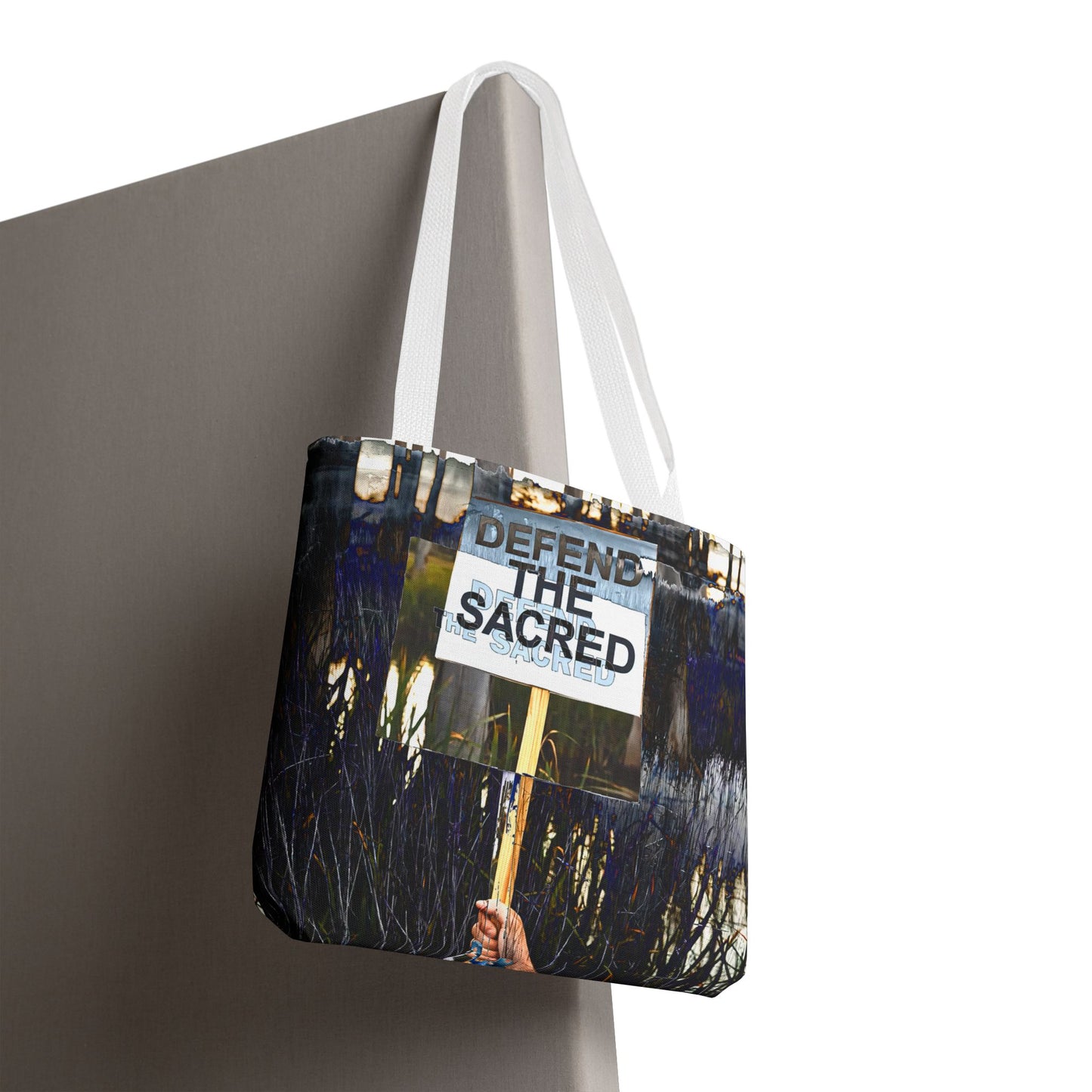 Defend the Sacred Tote Bag | Eco-Friendly Shopping Bag, Statement Bag, Gift for Activists, Inspirational Art, Reusable Canvas Bag
