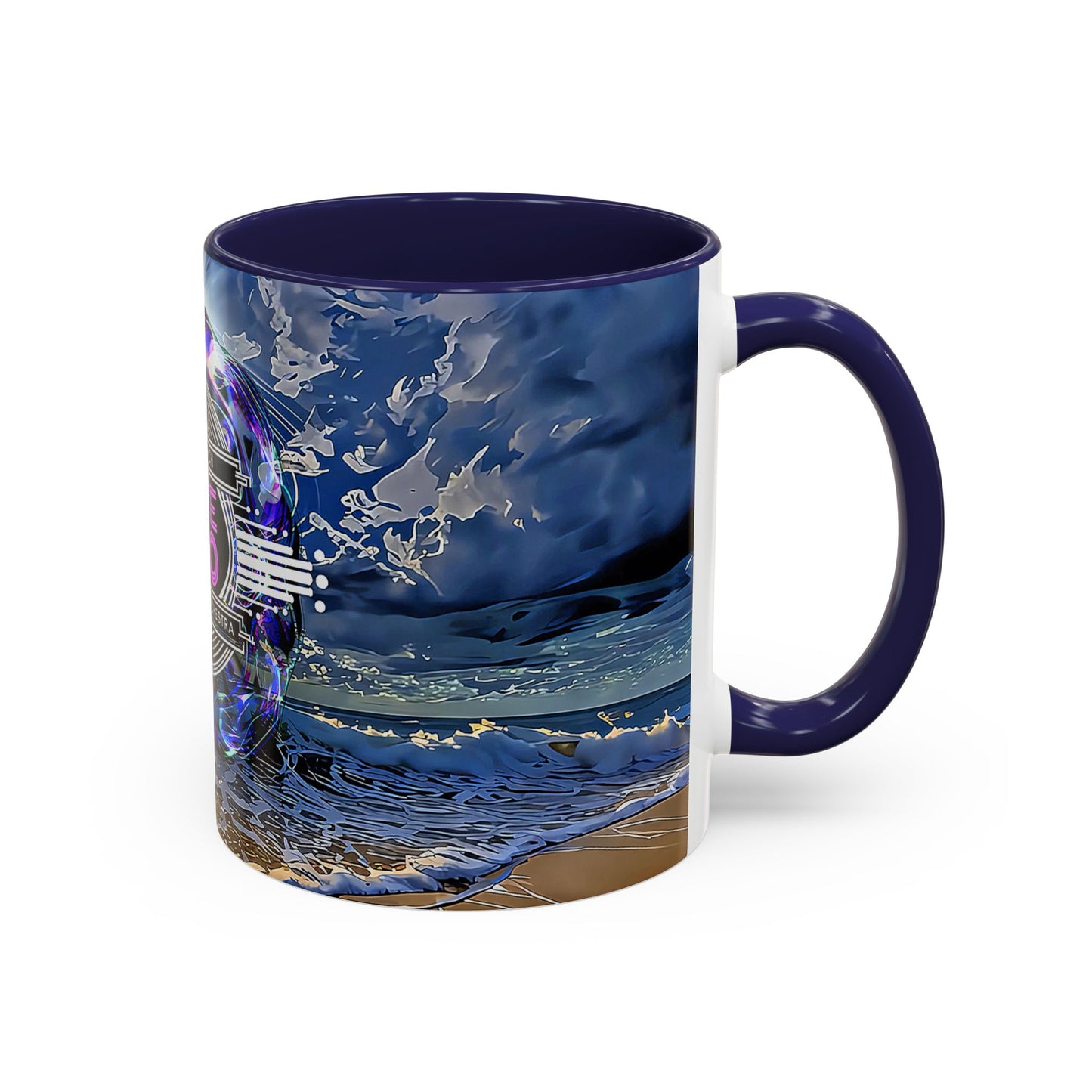 SOBE SHO Vintage Beach Logo Accent Coffee Mug — South Beach Orchestra Design