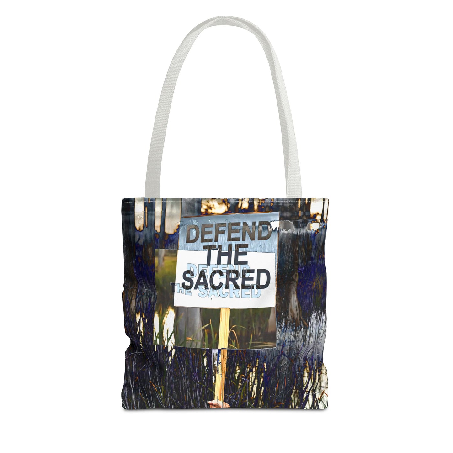 Defend the Sacred Tote Bag | Eco-Friendly Shopping Bag, Statement Bag, Gift for Activists, Inspirational Art, Reusable Canvas Bag