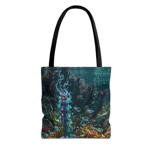 Colorful Ocean-Inspired Tote Bag, Eco-Friendly Canvas Bag, Stylish Beach Accessory, Perfect for Summer, Travel, Shopping, Gifts