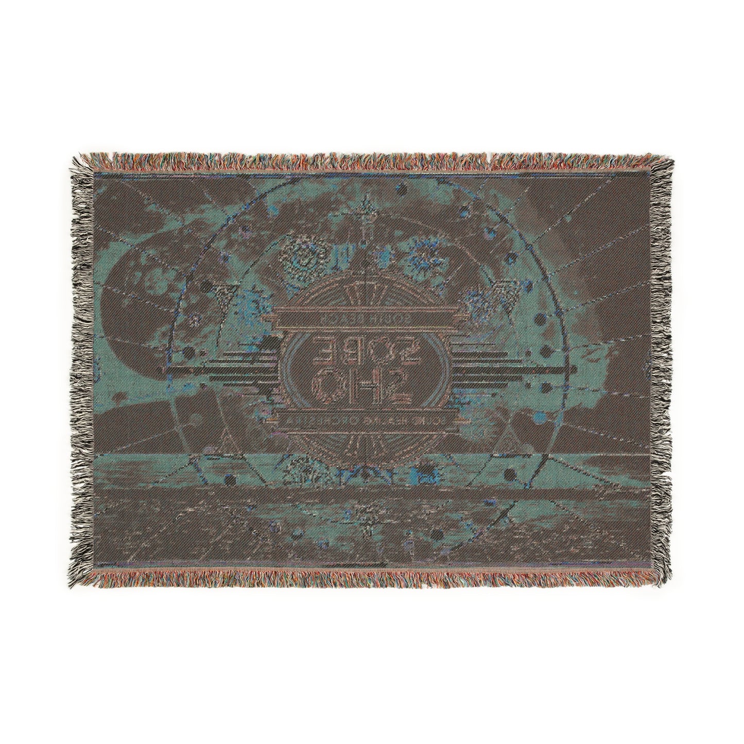 Art Deco 'Sobe Sho' Woven Blanket “Rest in Resonance” 100% Cotton, Colorful Woven Blanket,A Soft Landing for Sound Healing, Meditation, and Restorative Rituals