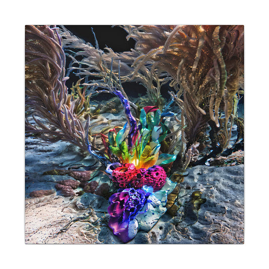 12_[dNASAb] “Faux Ecologies + Augmented Nature-verse #4A” (2024) – Matte Canvas Print with Augmented Reality | AI-Trained Ocean Debris Artwork