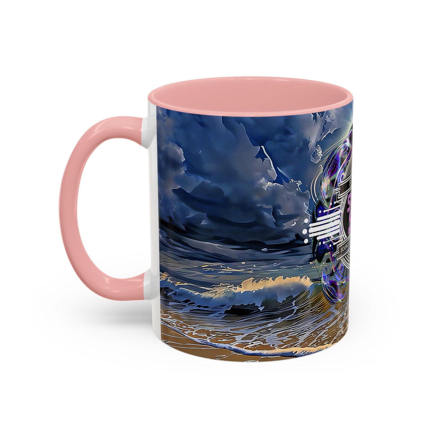 SOBE SHO Vintage Beach Logo Accent Coffee Mug — South Beach Orchestra Design