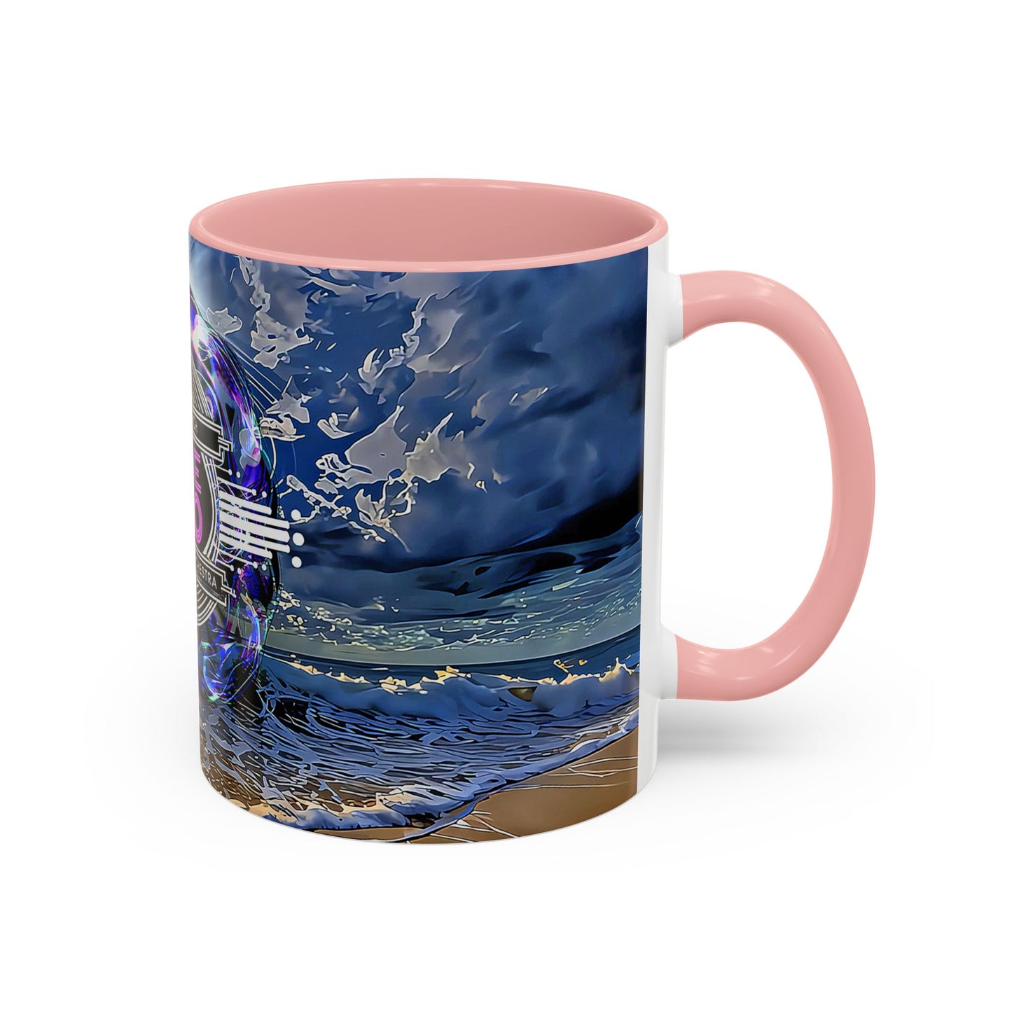 SOBE SHO Vintage Beach Logo Accent Coffee Mug — South Beach Orchestra Design