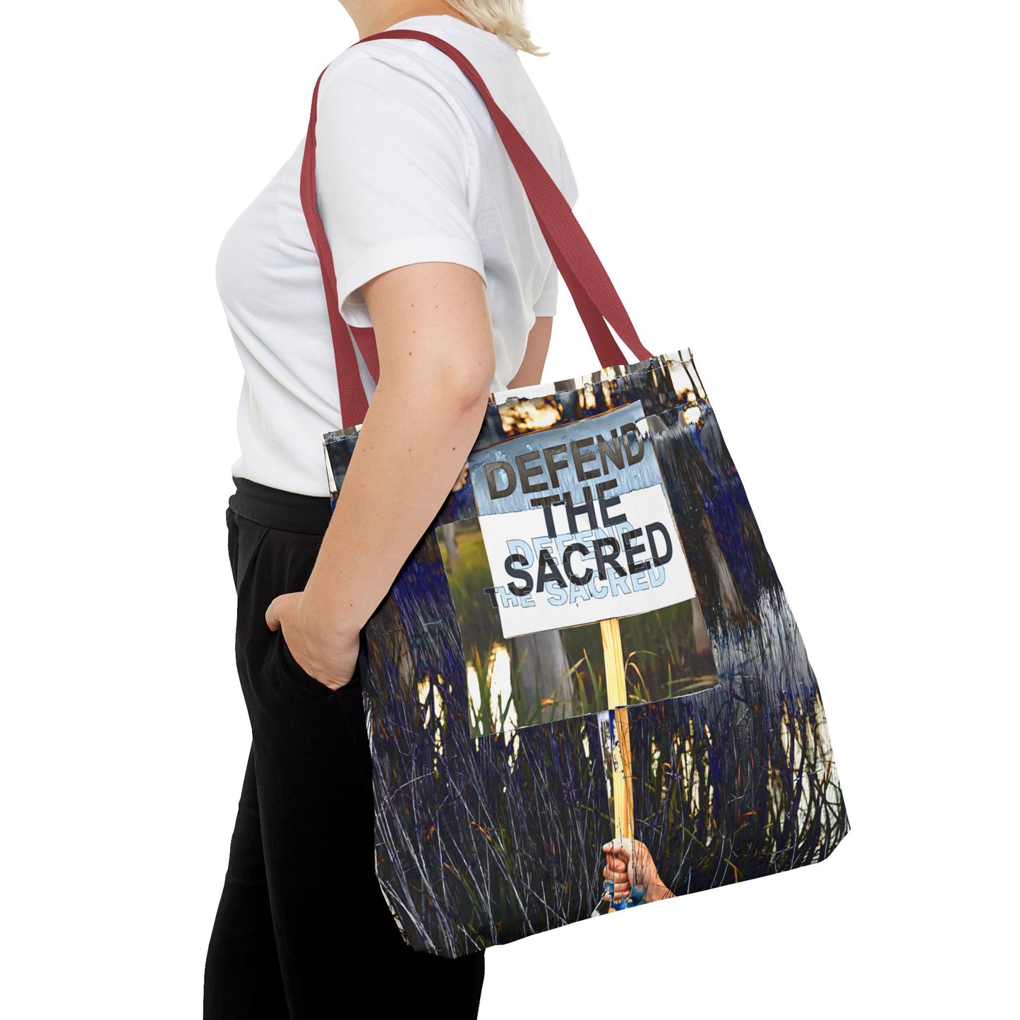 Defend the Sacred Tote Bag | Eco-Friendly Shopping Bag, Statement Bag, Gift for Activists, Inspirational Art, Reusable Canvas Bag