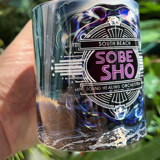 SOBE SHO Vintage Beach Logo Accent Coffee Mug — South Beach Orchestra Design