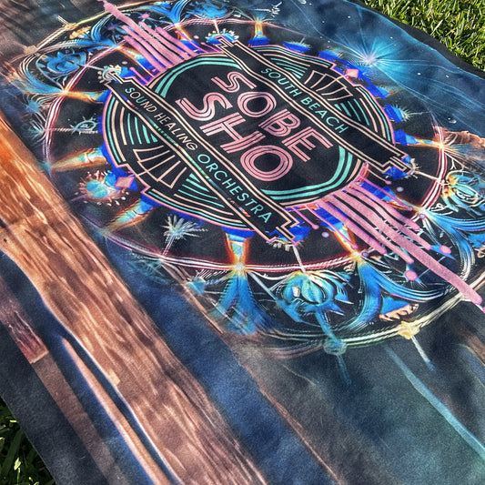 “Rest in Resonance” Arctic Fleece Blanket, collection from South Beach Sound Healing Orchestra x [dNASAb], Warm Decorative Throw, Ideal Gift for Sound healing sessions, guided meditations, breathwork, yoga