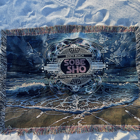 “Rest in Resonance” 100% Cotton, Colorful Woven Blanket,A Soft Landing for Sound Healing, Meditation, and Restorative Rituals