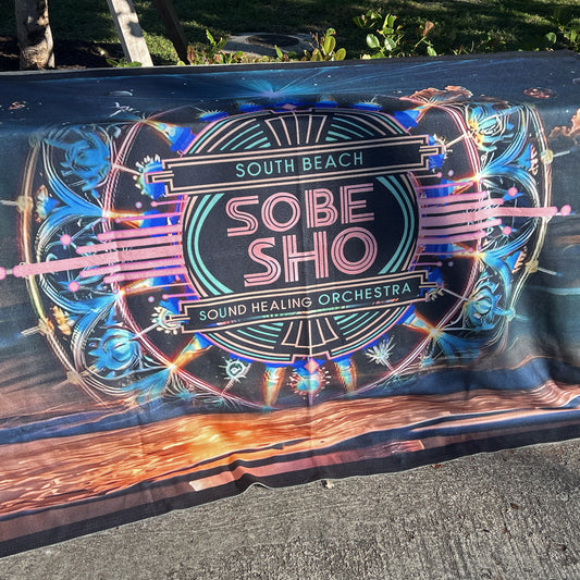 “Rest in Resonance” Arctic Fleece Blanket, collection from South Beach Sound Healing Orchestra x [dNASAb], Warm Decorative Throw, Ideal Gift for Sound healing sessions, guided meditations, breathwork, yoga